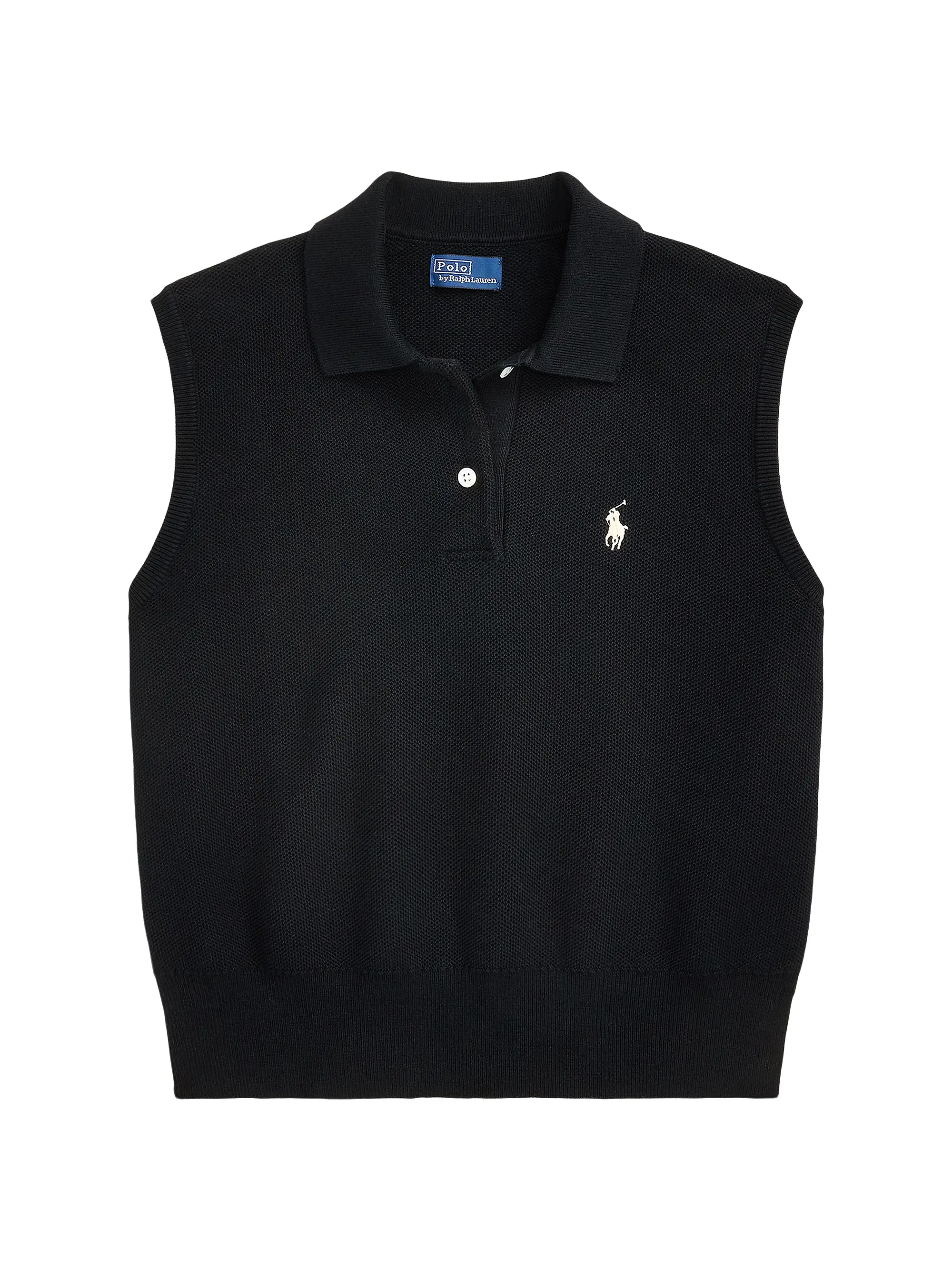 Cropped Sleeveless Polo Sweater | Saks Fifth Avenue