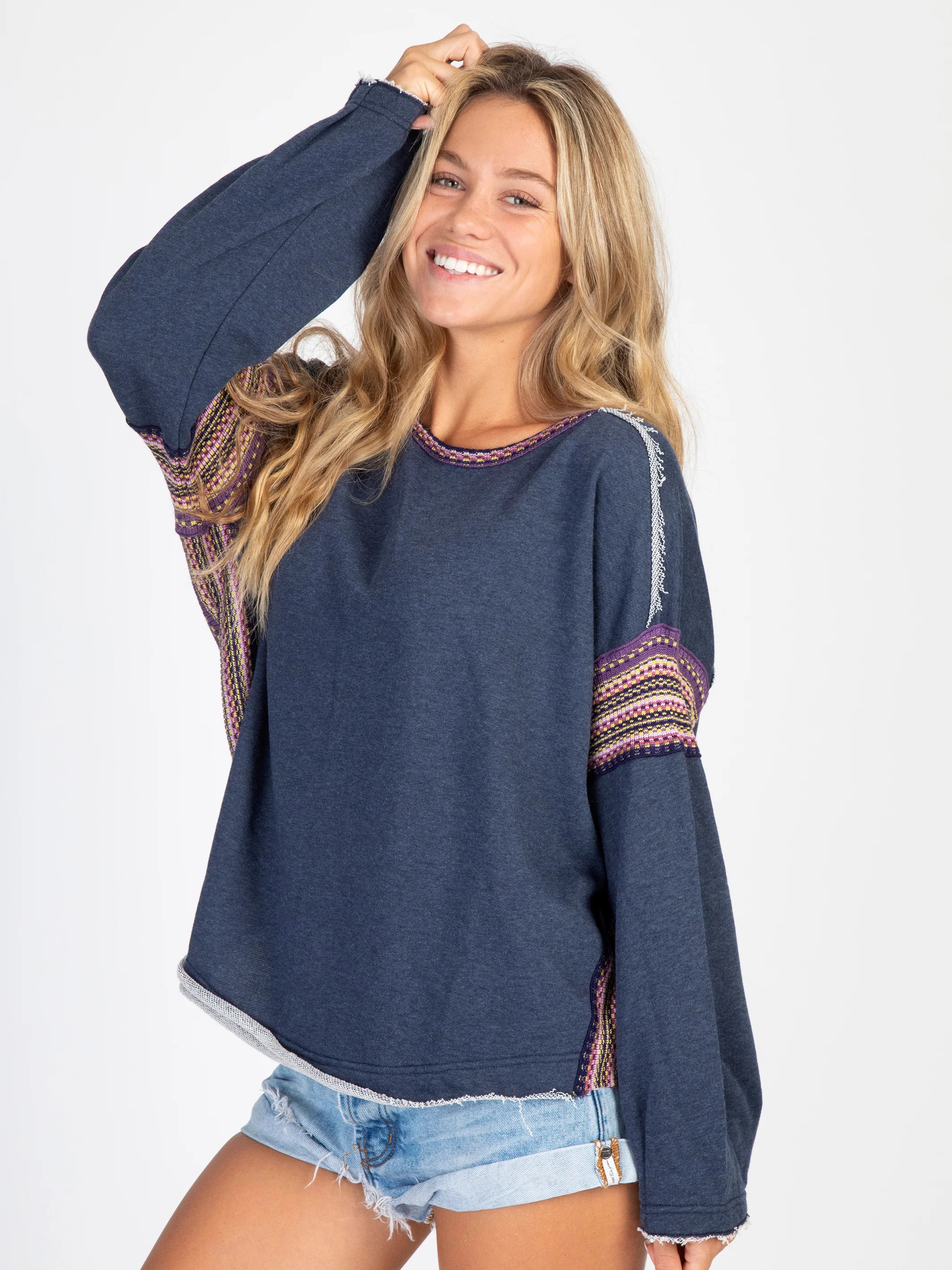 Knit Trim Sweatshirt | Natural Life