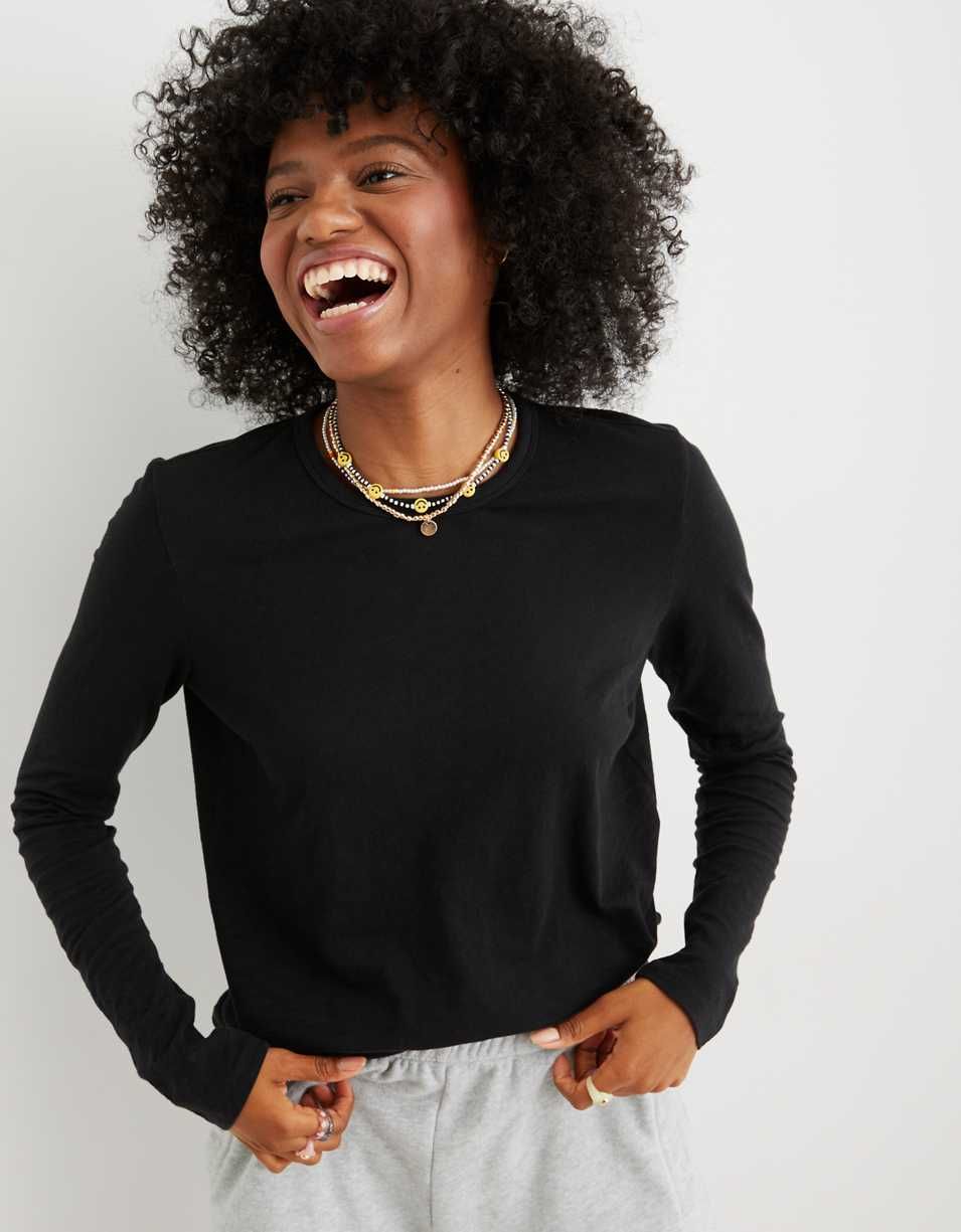 Aerie Long Sleeve Crewneck T-Shirt | American Eagle Outfitters (US & CA)