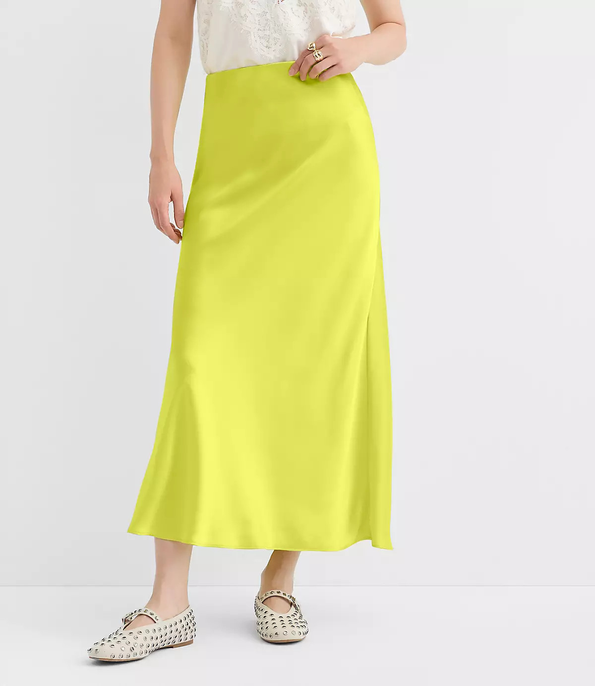 Petite Satin Bias Maxi Skirt | LOFT