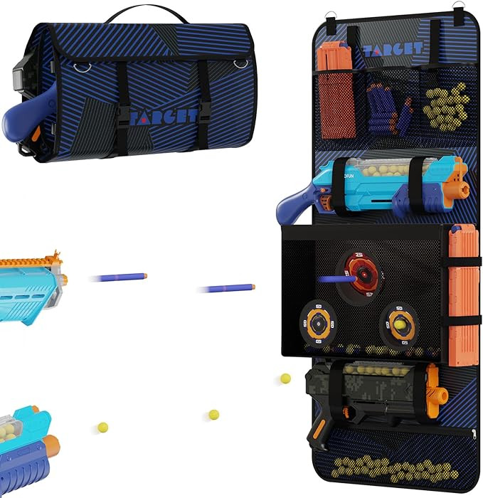 Target Multi-Function Toy Gun Storage and Practice Target, Wall or Door Organizer for Blaster Gun... | Amazon (US)