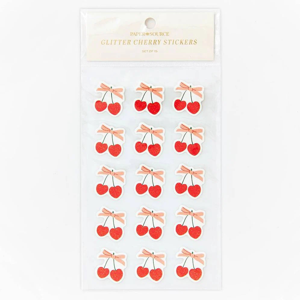 Chunky Glitter Cherry Stickers | Paper Source