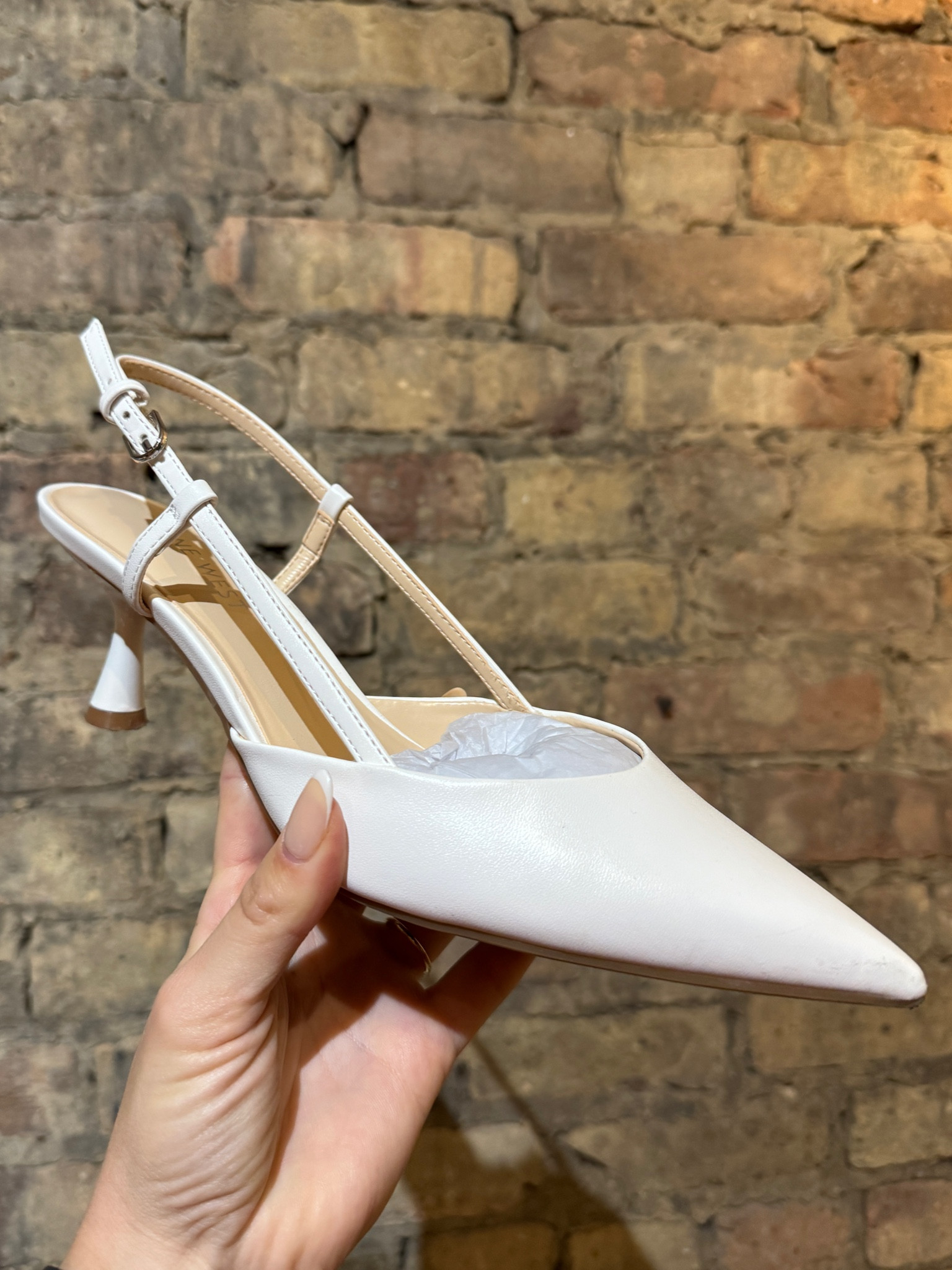 White slingback heels that I wore to my rehearsal dinner #bride #bridalfashion #bridalheels #slingback 

#LTKFindsUnder100 #LTKShoeCrush #LTKWedding