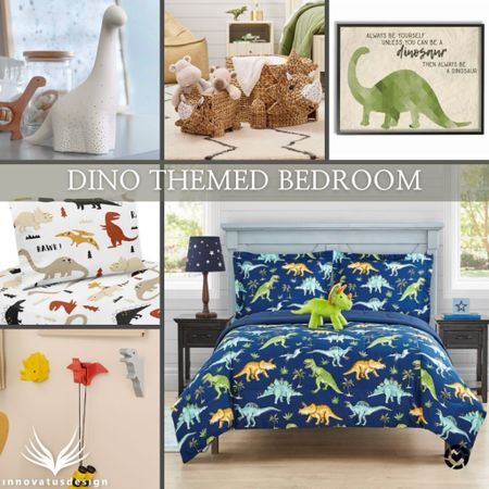Create a fun dinosaur themed bedroom for your kids with this selection of must-have kids decor! From dinosaur bedding to fun wall hooks, these items are everything you need to create a fun filled kids bedroom  

#LTKKids #LTKHome #LTKFamily