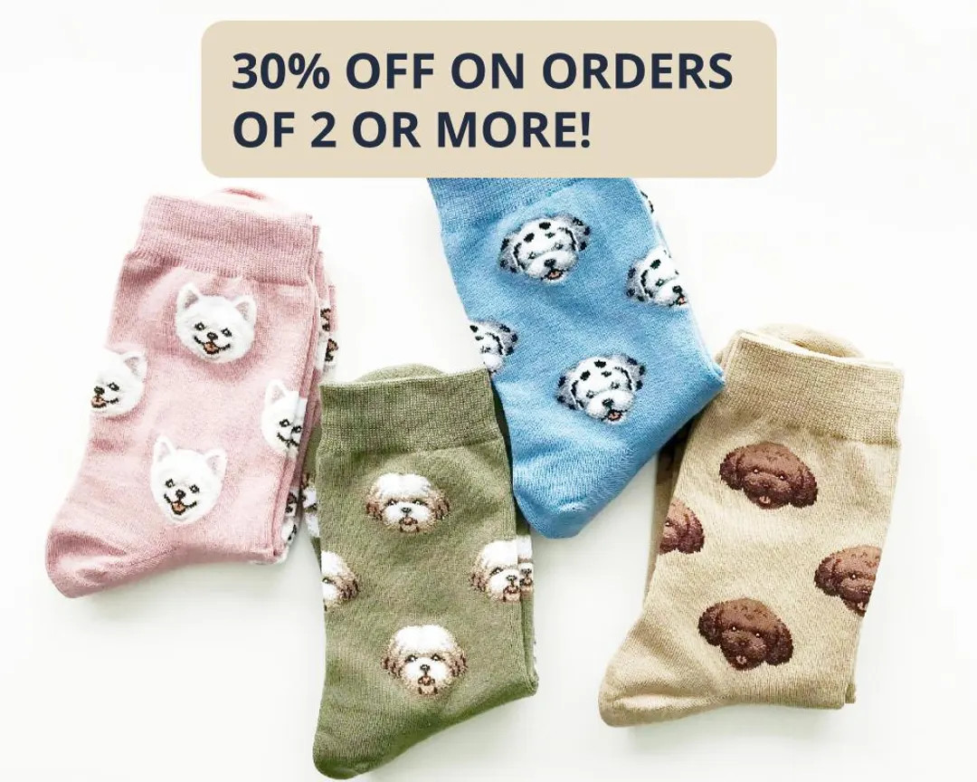 Dog Face Pattern Socks, Shih Tzu Socks, Poodle Socks, Pomeranian Socks, Dog Lover Gift, Cute Sock... | Etsy (US)