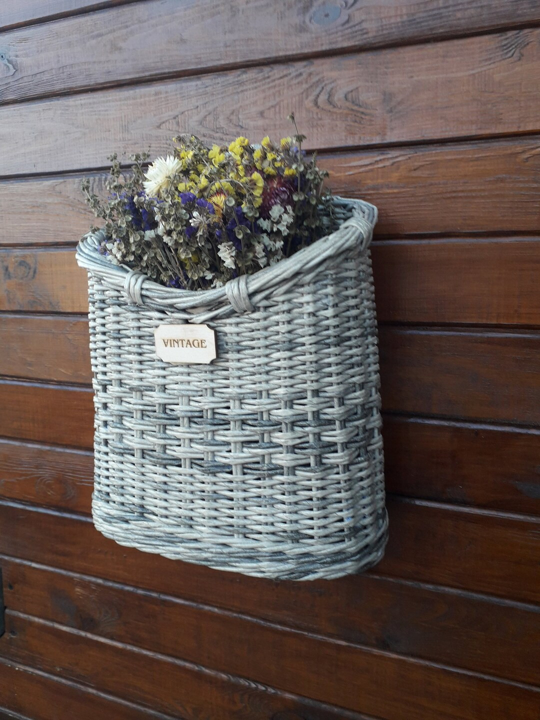 Подвесная корзина, натуральный цвет, декор двора, пле... | Etsy (US)