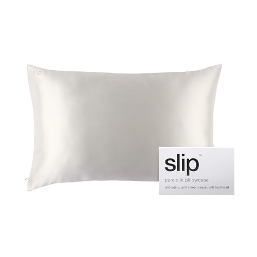 slip The Original Queen Pure Silk Pillow Case - 100% Pure 22 Momme Mulberry Silk - Queen Size Standard Pillow Case - Anti-Aging, Anti-BedHead, Anti-Sleep Crease, White (20" x 30") | Amazon (US)
