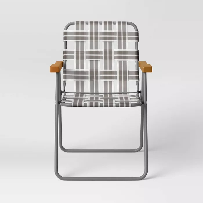 Folding Patio Webstrap Chair - Gray - Room Essentials™ | Target
