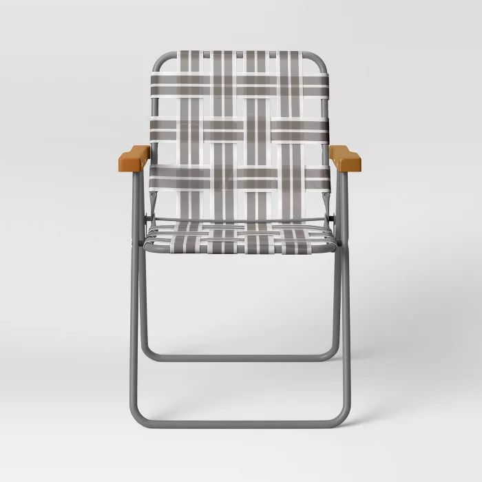 Folding Patio Webstrap Chair - Gray - Room Essentials™ | Target