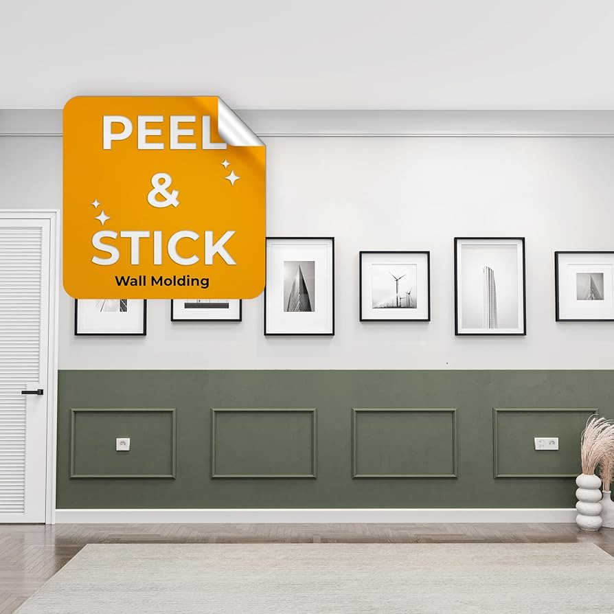 Birdeco Peel and Stick Pre-Cut Wall molding kit Pieces, All Edges precut, Factory Primed Wall mol... | Amazon (US)