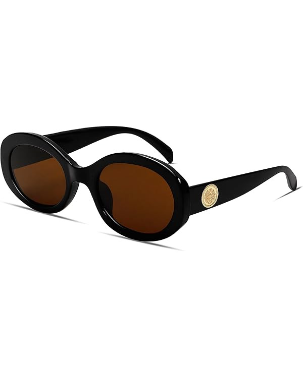 TYA Retro Oval Sunglasses for Women 90s Round Chic UV400 Protection 2025 Chunky Thick Frame Sun G... | Amazon (US)