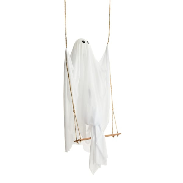 White Swinging Ghost, 4.5', Polyester, sold by At Home | At Home