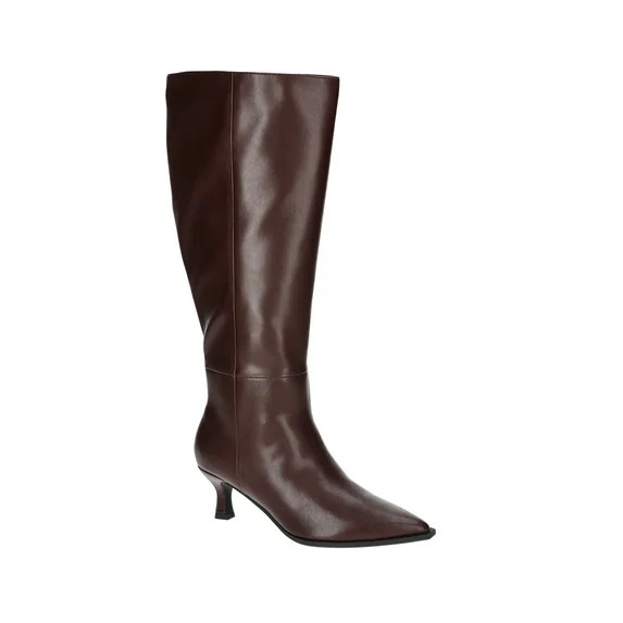 Madden NYC Women's Faux Leather Knee High Boots with Kitten Heel, Wide Calf Available - Walmart.c... | Walmart (US)