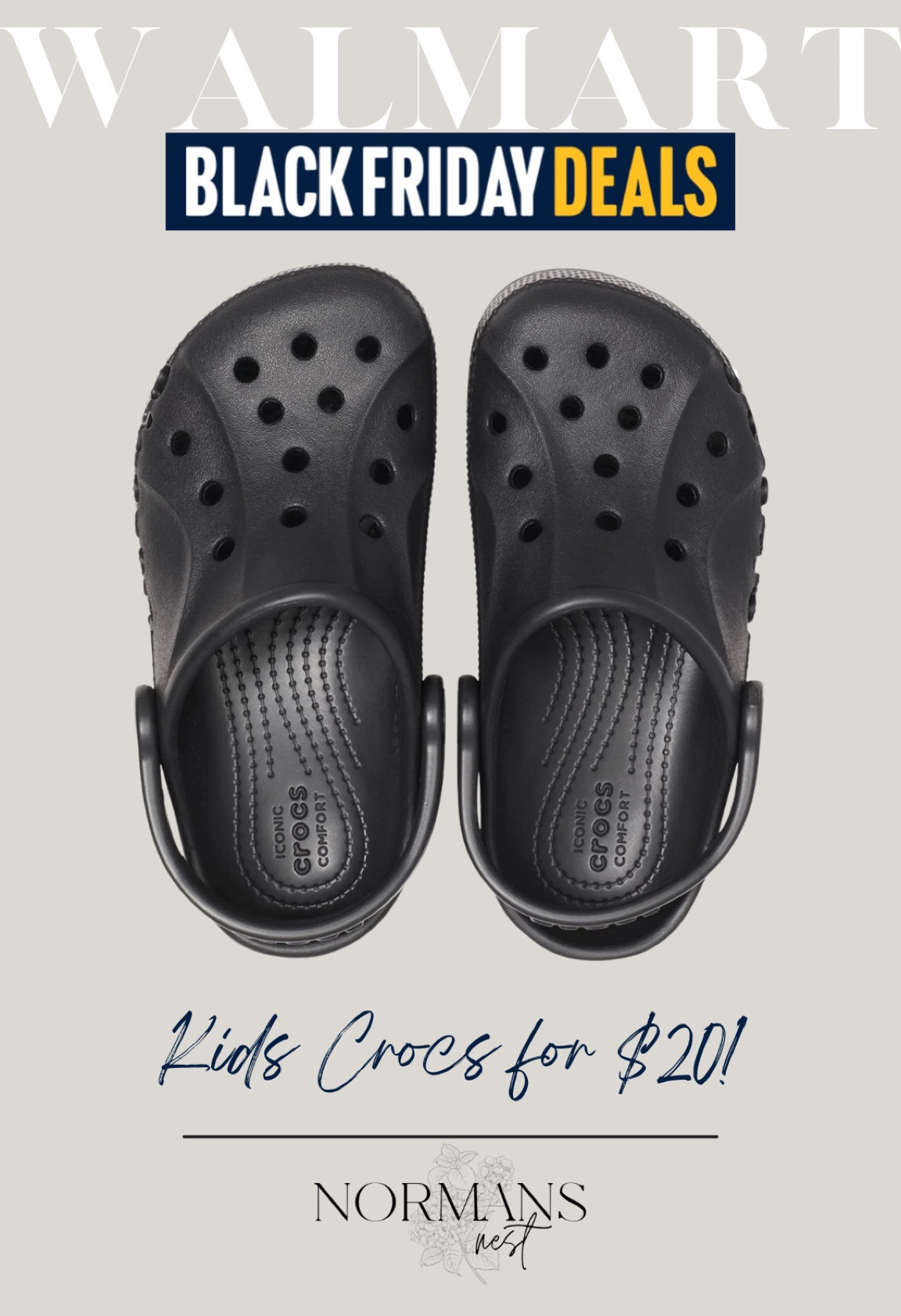 Walmart Black Friday! Kids crocs for under $20. Stock up for next year! My son loves his crocs and still asks to wear them, even though it’s almost winter! 

#LTKGiftGuide #LTKsalealert #LTKkids