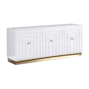 Maria Modern High Gloss Lacquer Wood Sideboard in White | Homesquare