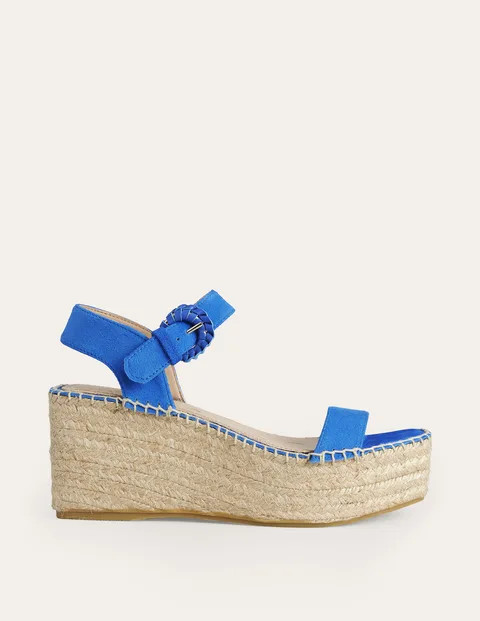 Espadrille Wedges - Blue Heron Suede | Boden US | Boden (US)