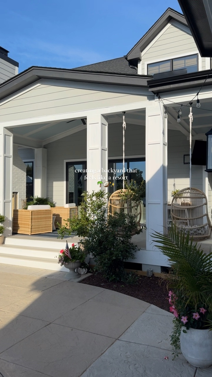 my very own resort 🌴 | it’s been years in the making and it only gets better each season ✨ 

save + share for backyard inspo 🩵🧜‍♀️🐚
#backyard #backyarddesign #outdoorliving #outdoorlivingspace #patiodesign #patiodecor #pooldesign #backyardgoals #serenaandlily 

#LTKHome #LTKStyleTip #LTKSeasonal