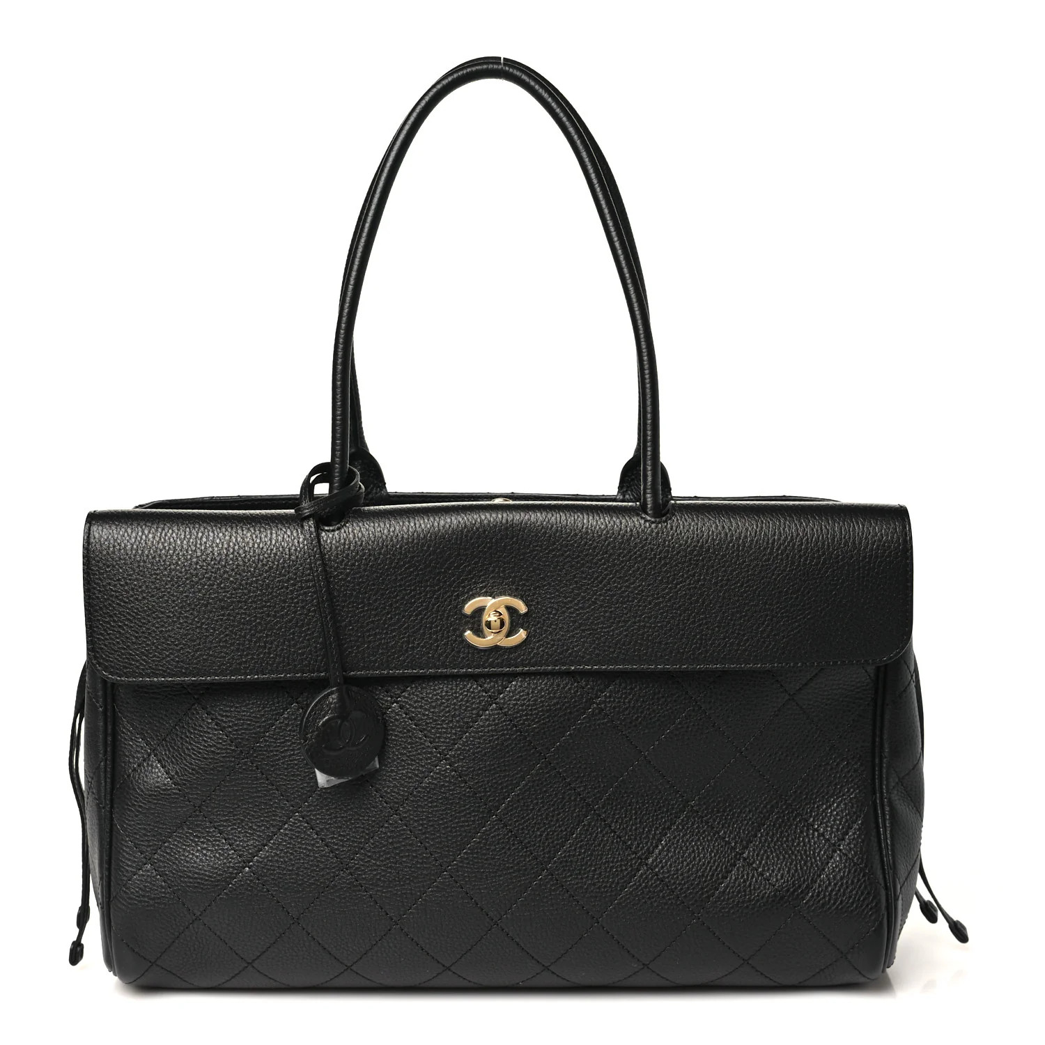 Chanel Grained Calfskin Stitched Urban Essentials Shopping Bag Black 1937970 | FASHIONPHILE (US)