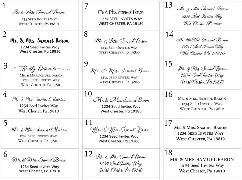Clear Gold Foil Guest Address Labels or Recipient Address Labels, Calligraphy Address Printing, E... | Etsy (US)