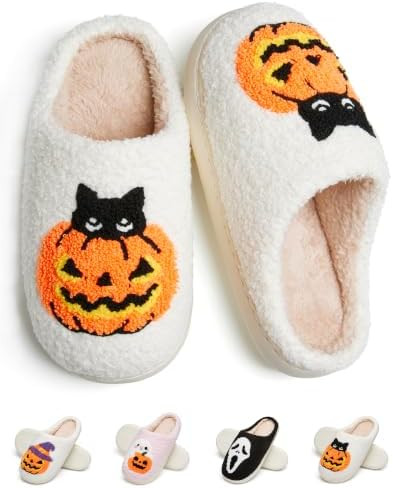 Cute Fuzzy Slippers for Women Men Memory Foam House Shoes indoor outdoor | Amazon (US)