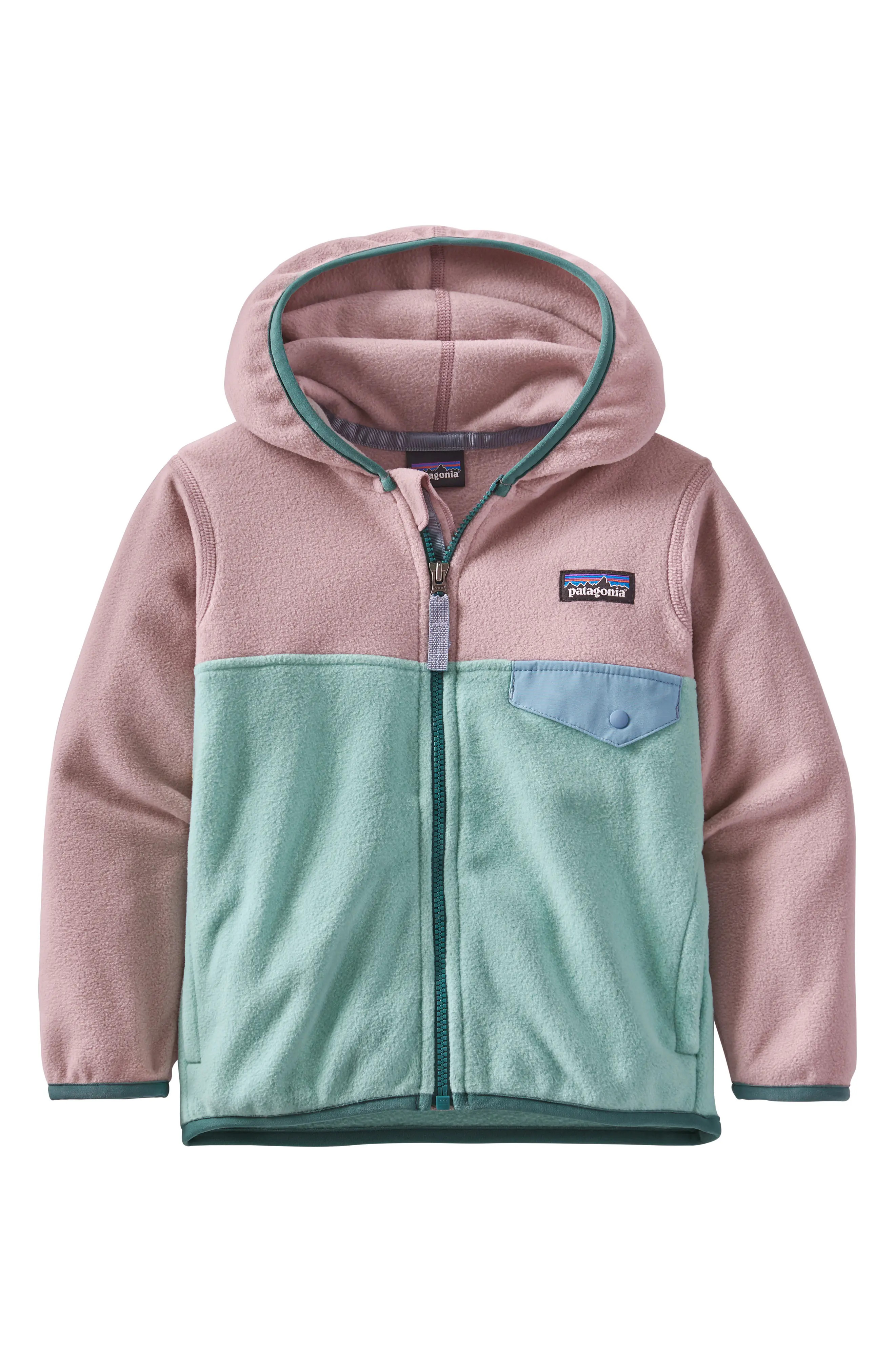Toddler Girl's Patagonia 'Micro D Snap-T' Hooded Fleece Jacket, Size 3T - Green | Nordstrom