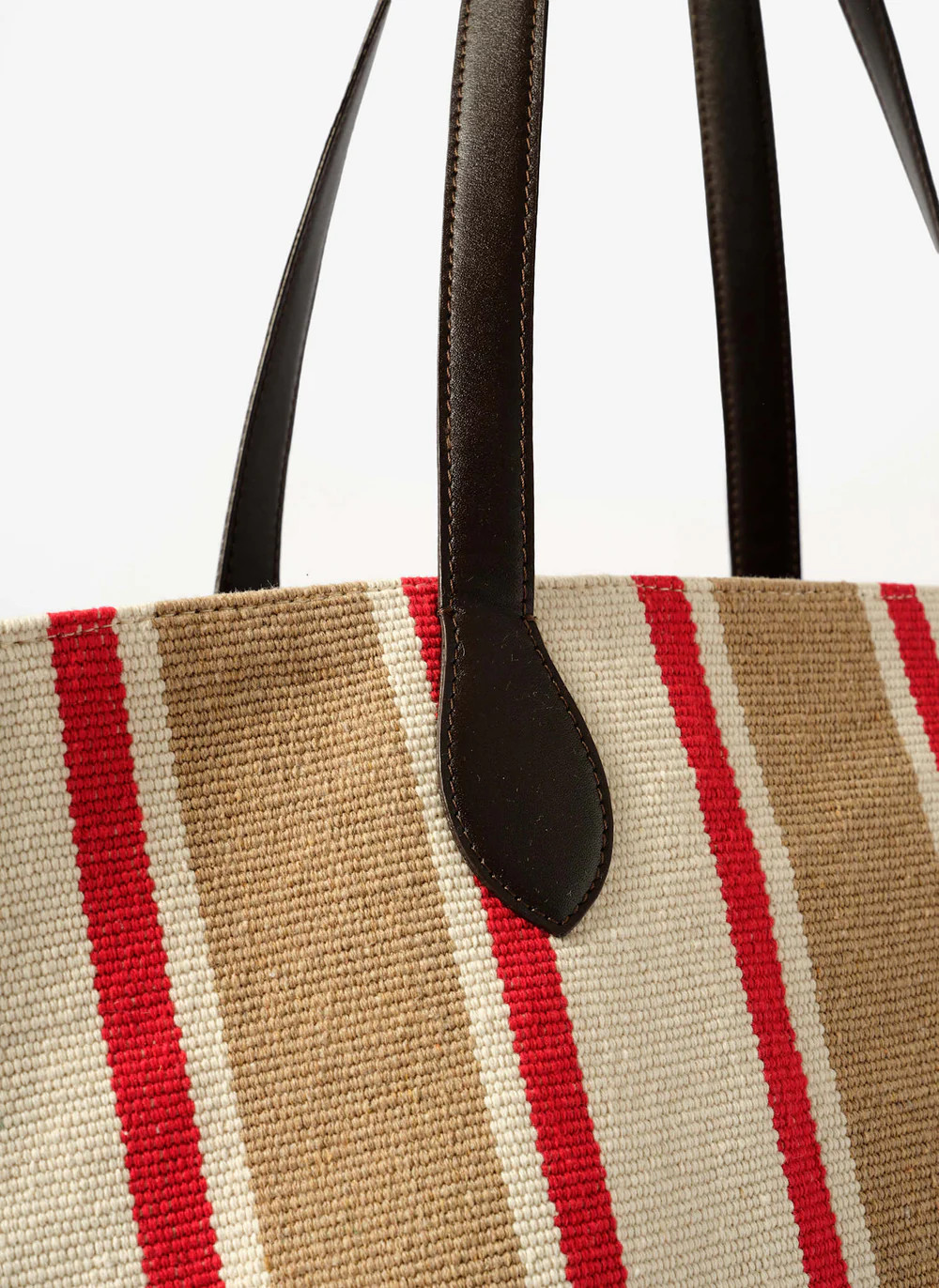 Tilly Neutral Striped Canvas Tote Bag | Mint Velvet