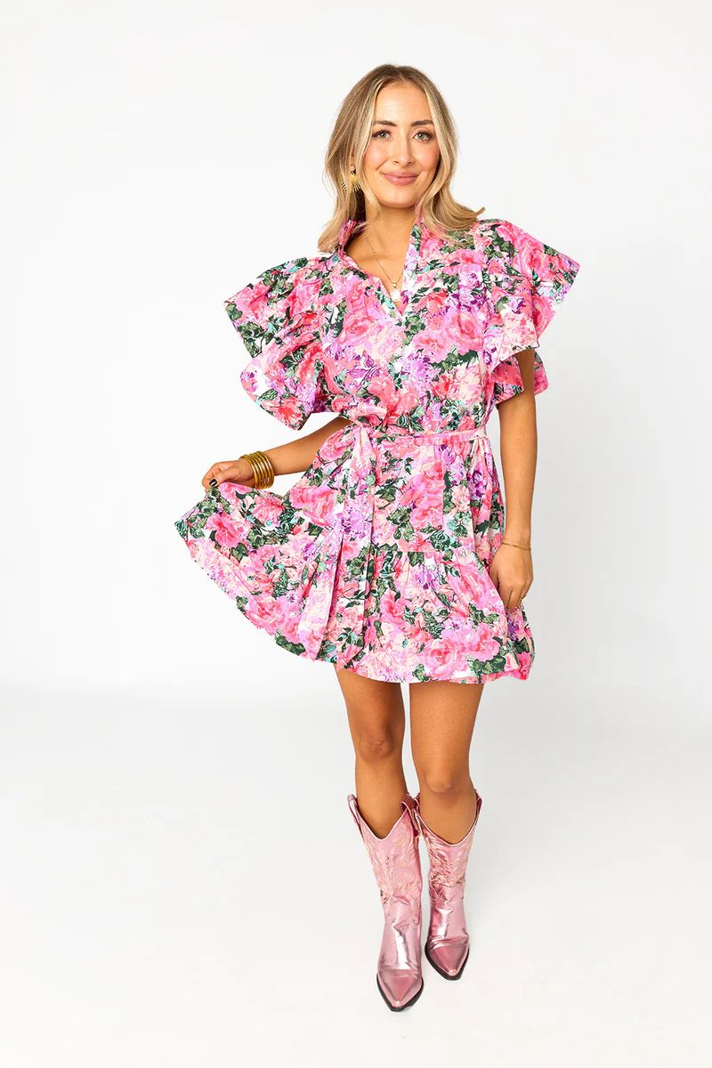 Abbey Belted Mini Dress - Royalty | BuddyLove