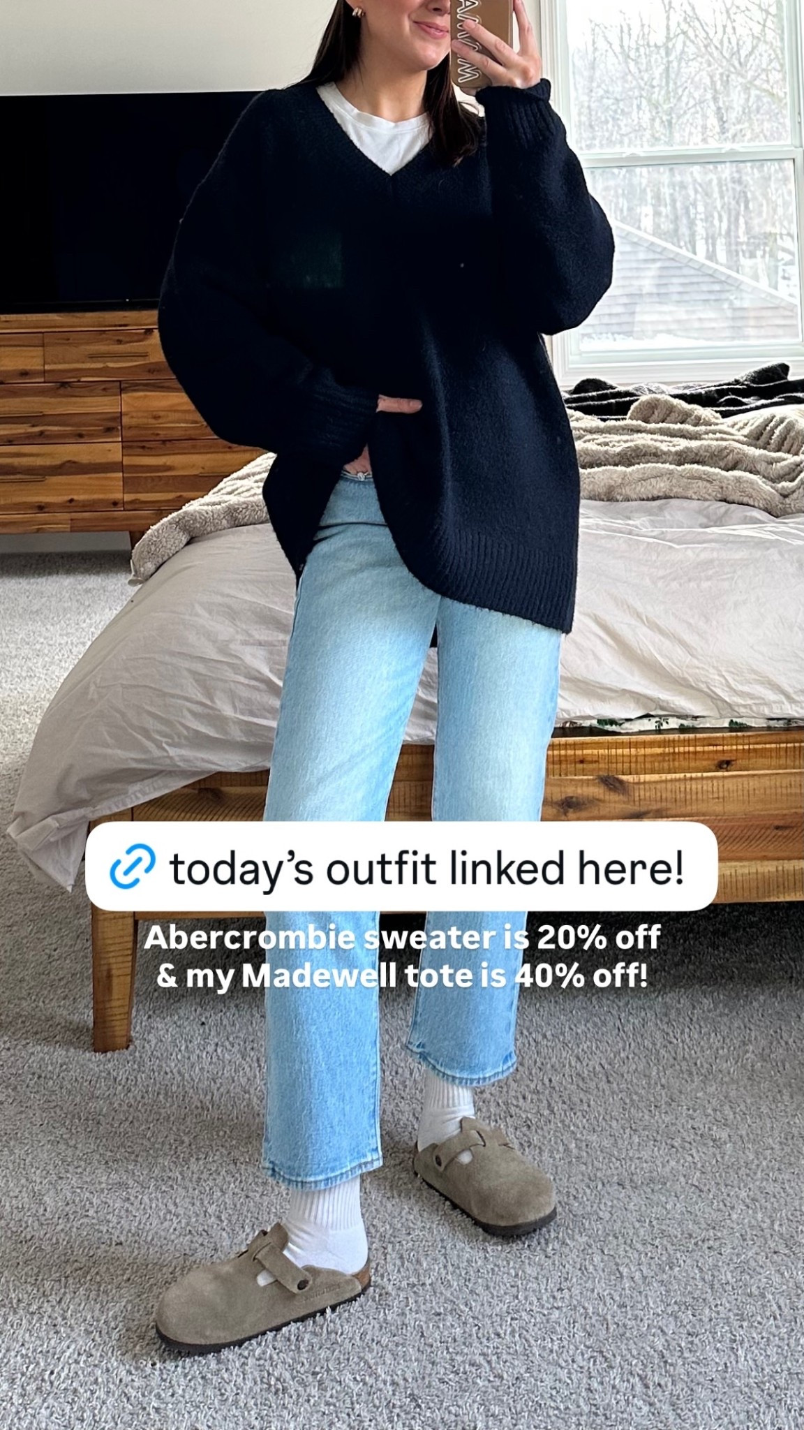 Love these new Levi jeans! 3 lengths. Wearing size 27 in 26L.

Sweater, suede tote on sale too!

Abercrombie sweater is 20% off & my Madewell tote is 40% off! @abercrombie @levis @birkenstock @targetstyle @madewell

#LTKSaleAlert #LTKFindsUnder100 #LTKFindsUnder50
