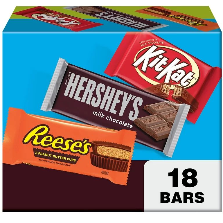Hershey's, Kit Kat® And Reese's Assorted Milk Chocolate Candy, Variety Box 27.3 oz, 18 Count | Walmart (US)