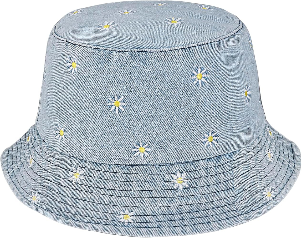 MILAKOO Unisex Demin Bucket Hat Washed Jean Fisherman Cap for Women Wide Brim Lightweight Packabl... | Amazon (US)
