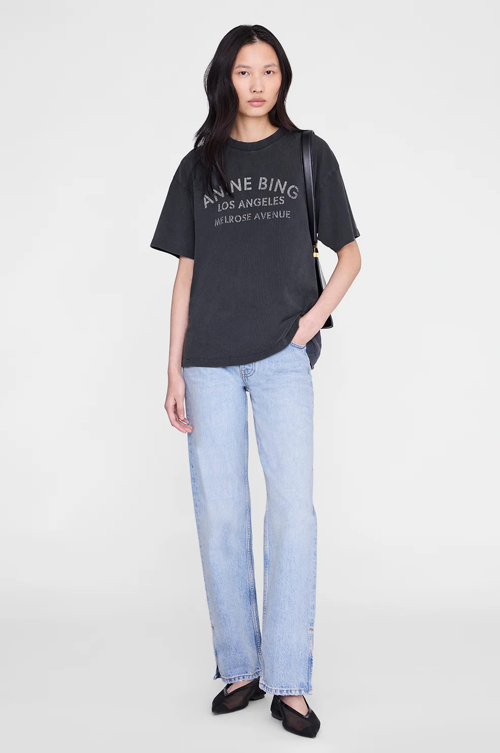 Cade Tee Smiley - Washed Grey | Anine Bing