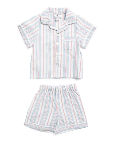 Kids 2pc Vintage Style French Stripes Pajama Top And Shorts Set | Kids' Pajamas | Marshalls | Marshalls