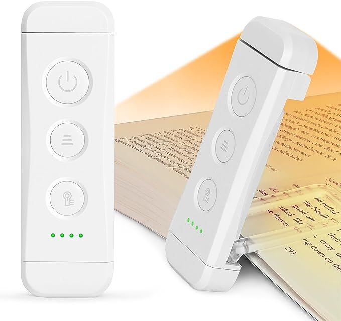 Glocusent Book Light for Reading in Bed, Portable Clip-on LED Reading Light, 3 Amber Colors & 5 B... | Amazon (US)