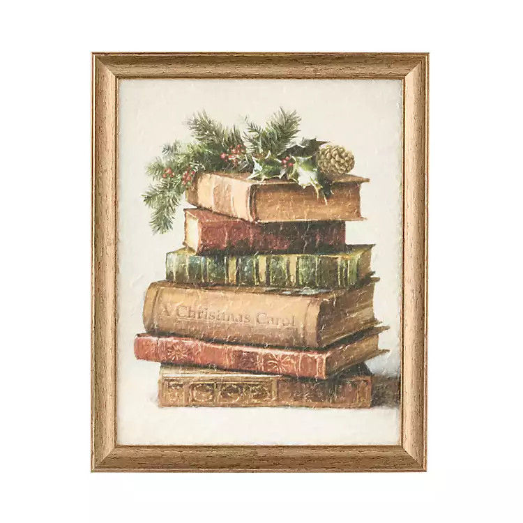 New! Vintage Book Stack Framed Art | Kirklands