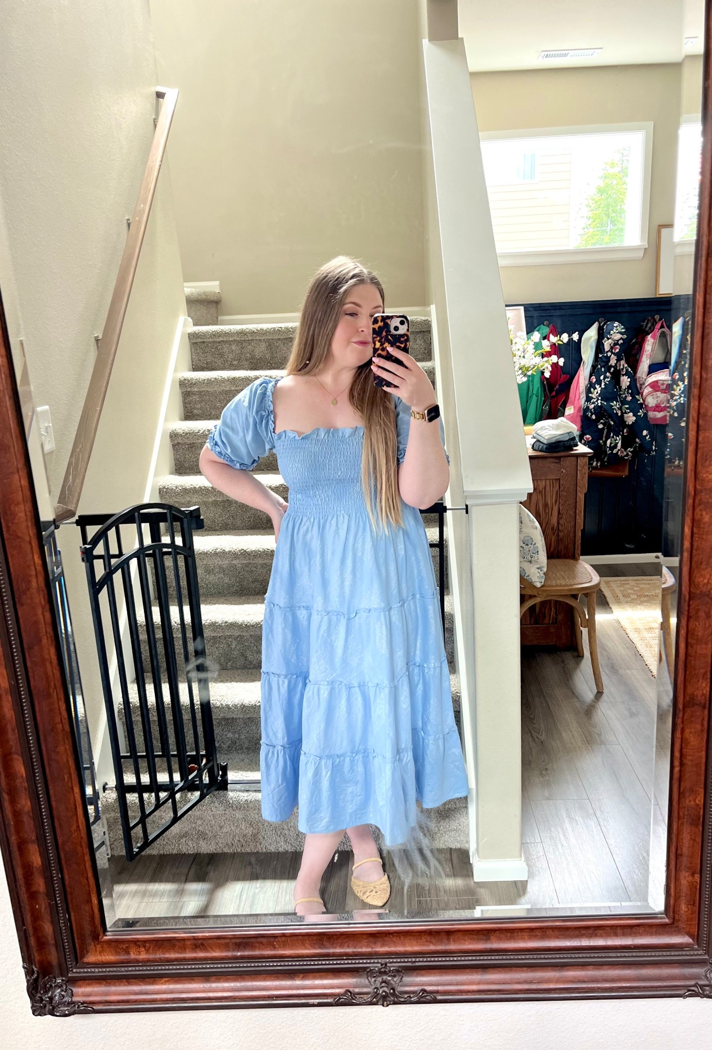 The Neslie Nap dress by Hill House Home is always and forever one of my favorite pieces 🤍 my blue is sold out but love the blue and white botanical print they have right now! 
Runs large so size down- wearing a small (insanely comfortable too!)

#LTKSeasonal #LTKStyleTip #LTKMidsize
