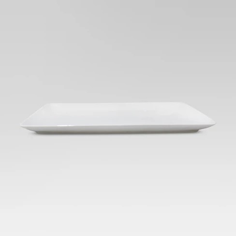 15.2" x 9.6" Porcelain Rectangular Platter White - Threshold™ | Target