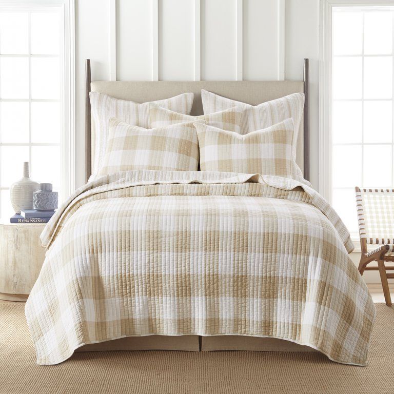 Levtex Home - Camden Quilt Set -King Quilt + Two King Pillow Shams - Buffalo Check in Taupe and C... | Walmart (US)