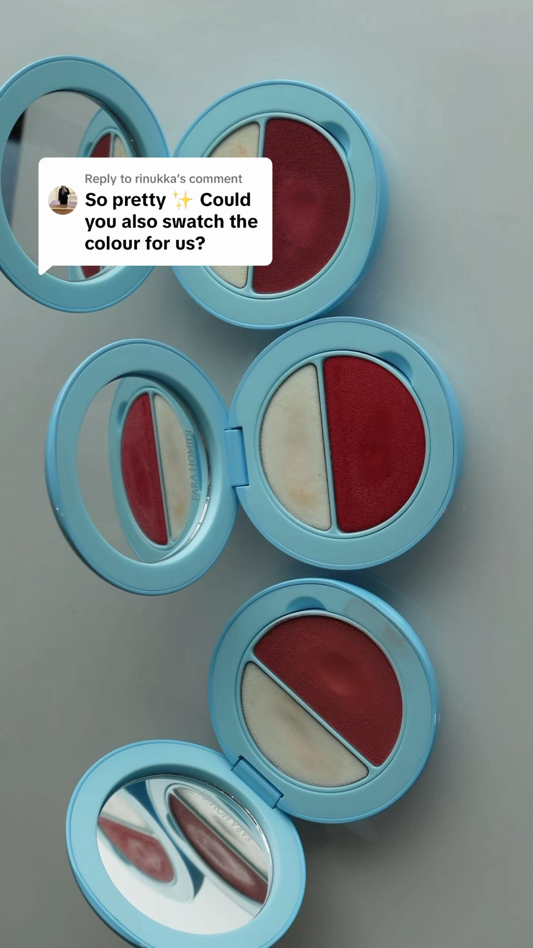 Fara Homidi beauty essential lip compact swatching: shades red 2, holiday 1 (limited edition), and nude 1 

found at @Sephora 

#LTKbeauty