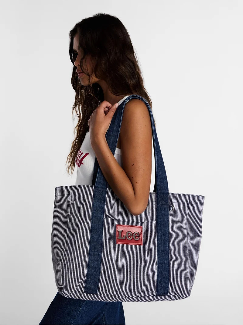 Kacey Lee Women's Denim Tote Bag, Hickory Stripe | Walmart (US)