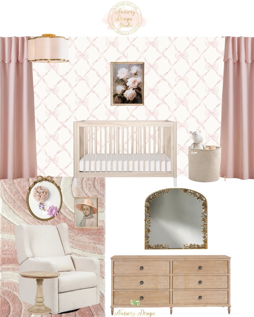 The products in Lydia’s nursery combine soft blush tones, natural oak finishes, vintage-inspired accents, and cozy textures for a timeless designer look.💗💗

#LTKKids #LTKBump #LTKBaby