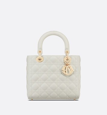 Medium Lady Dior Bag Latte Cannage Lambskin | DIOR | Dior Couture