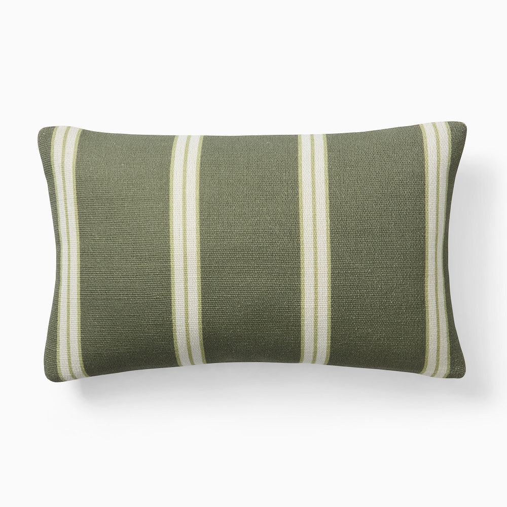 Emma Chamberlain Reversible Mini Stripe Outdoor Lumbar Pillow | West Elm (US)