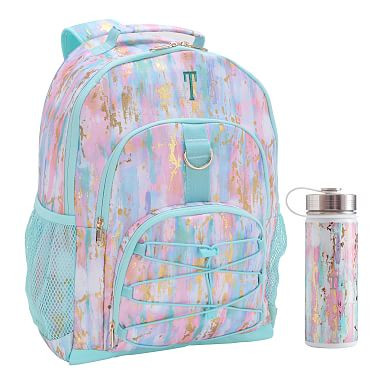 Gear-Up Artsy Recycled Backpack & Water Bottle Bundle, Set of 2 | Pottery Barn Teen