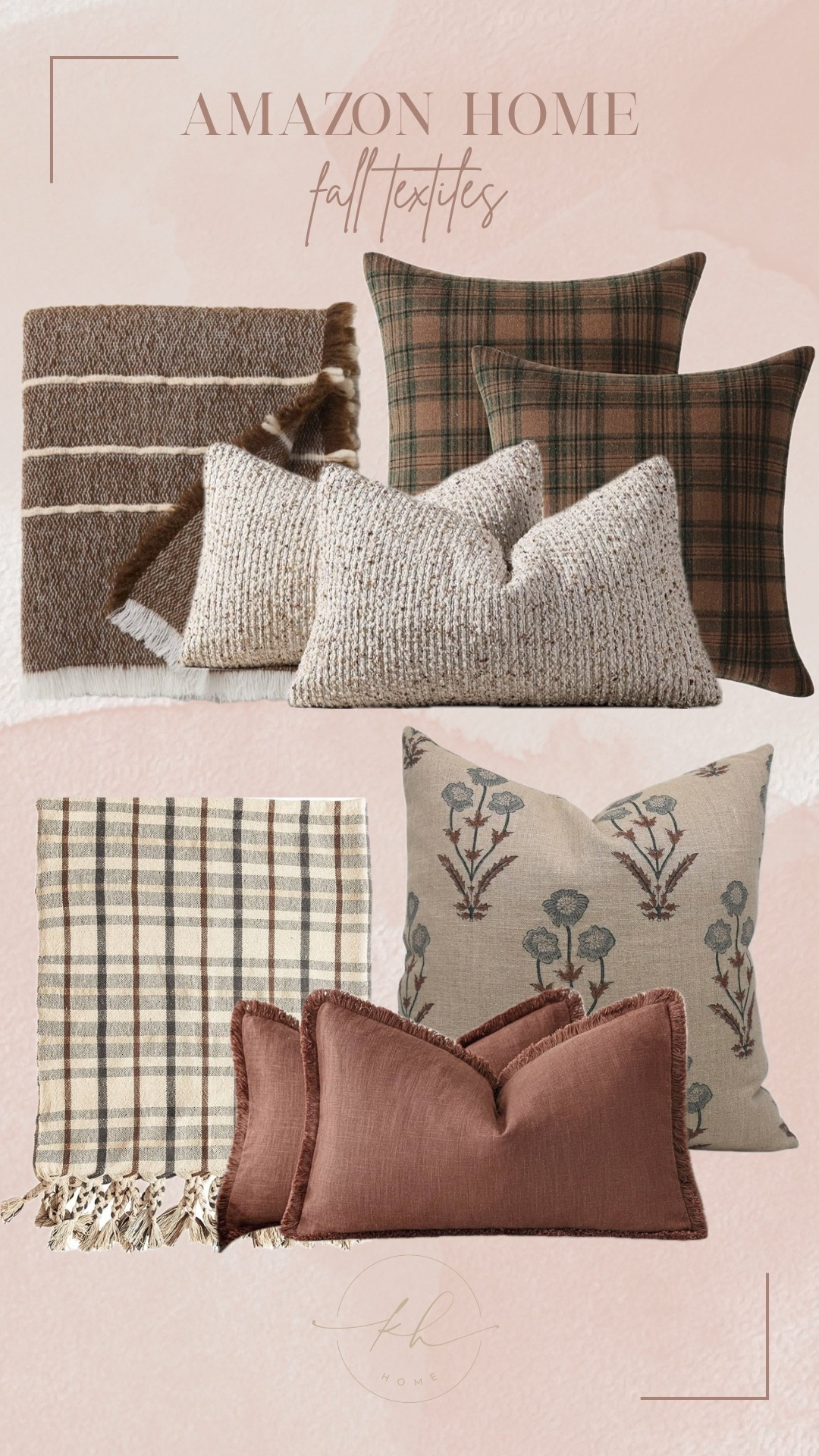 Fall home refresh? Start with textiles! I pulled together the coziest fall pillow + throw blanket pairings — all from Amazon (except the brown blanket - new release from Target that drops 7/27) 🍂

Think chunky knit throws, bouclé pillows, faux leather accents, plaid details, and all the warm, moody tones we love like rust, terracotta, olive, and golden beige 🍁

These Amazon fall home finds are perfect for layering on your sofa, styling a cozy bed, or giving your entryway bench a seasonal refresh.

Texture + color = instant cozy vibes.

#LTKStyleTip #LTKHome #LTKSeasonal