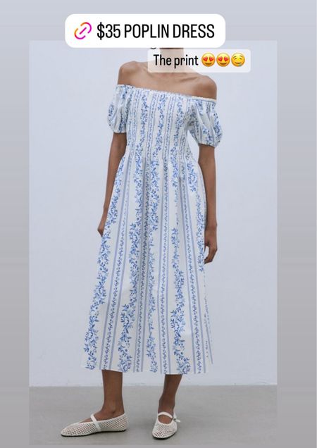 $35 poplin dress! This blue and white print is gorgeous! 

#LTKstyletip #LTKfindsunder50