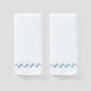Wave Embroidered Hand Towels (pair) | Weezie Towels