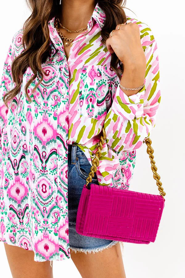 Iconic Crush Micro Suede Purse In Fuchsia | Impressions Online Boutique