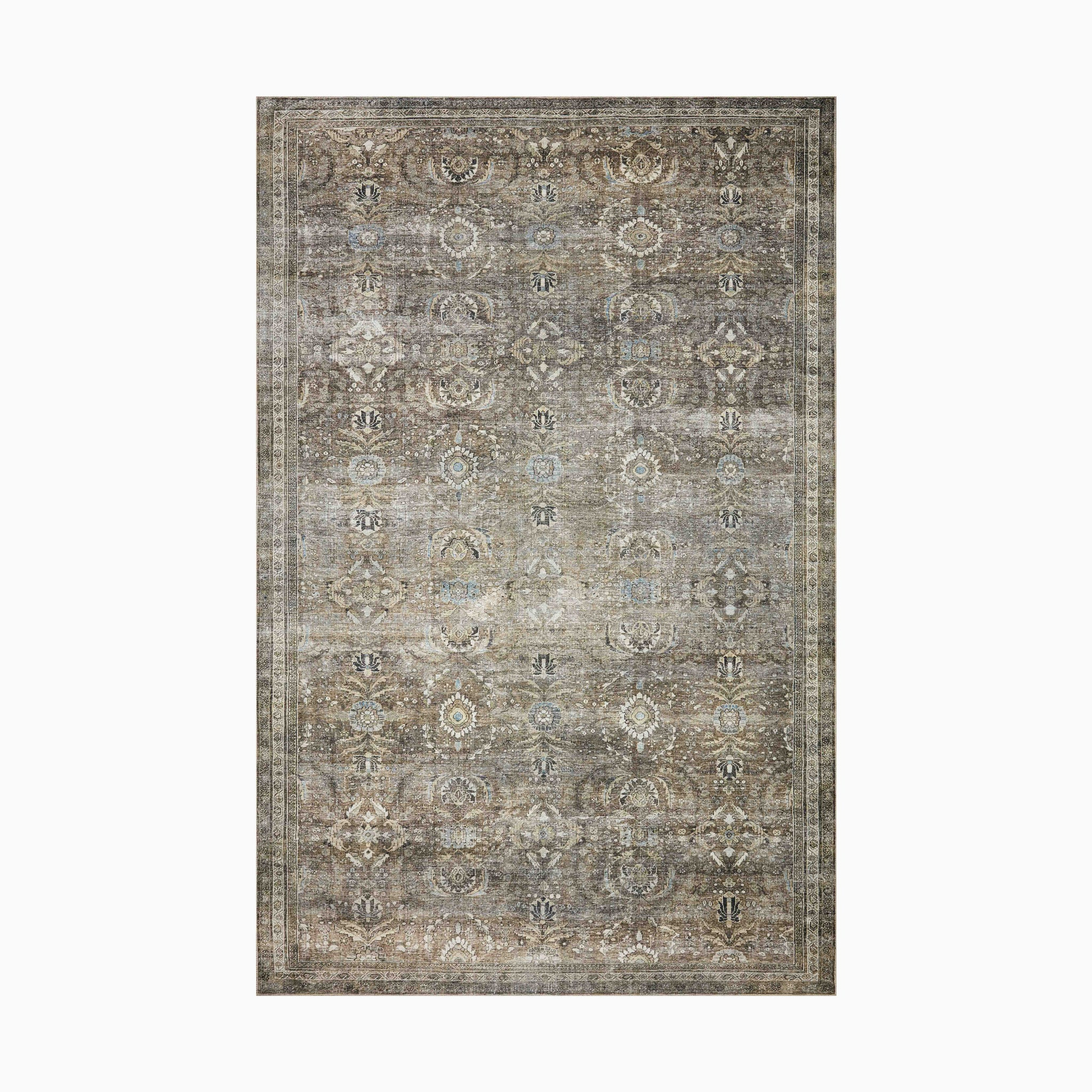 Hutchinson Polyester Face Rug in Graphite / Olive | Edward Martin