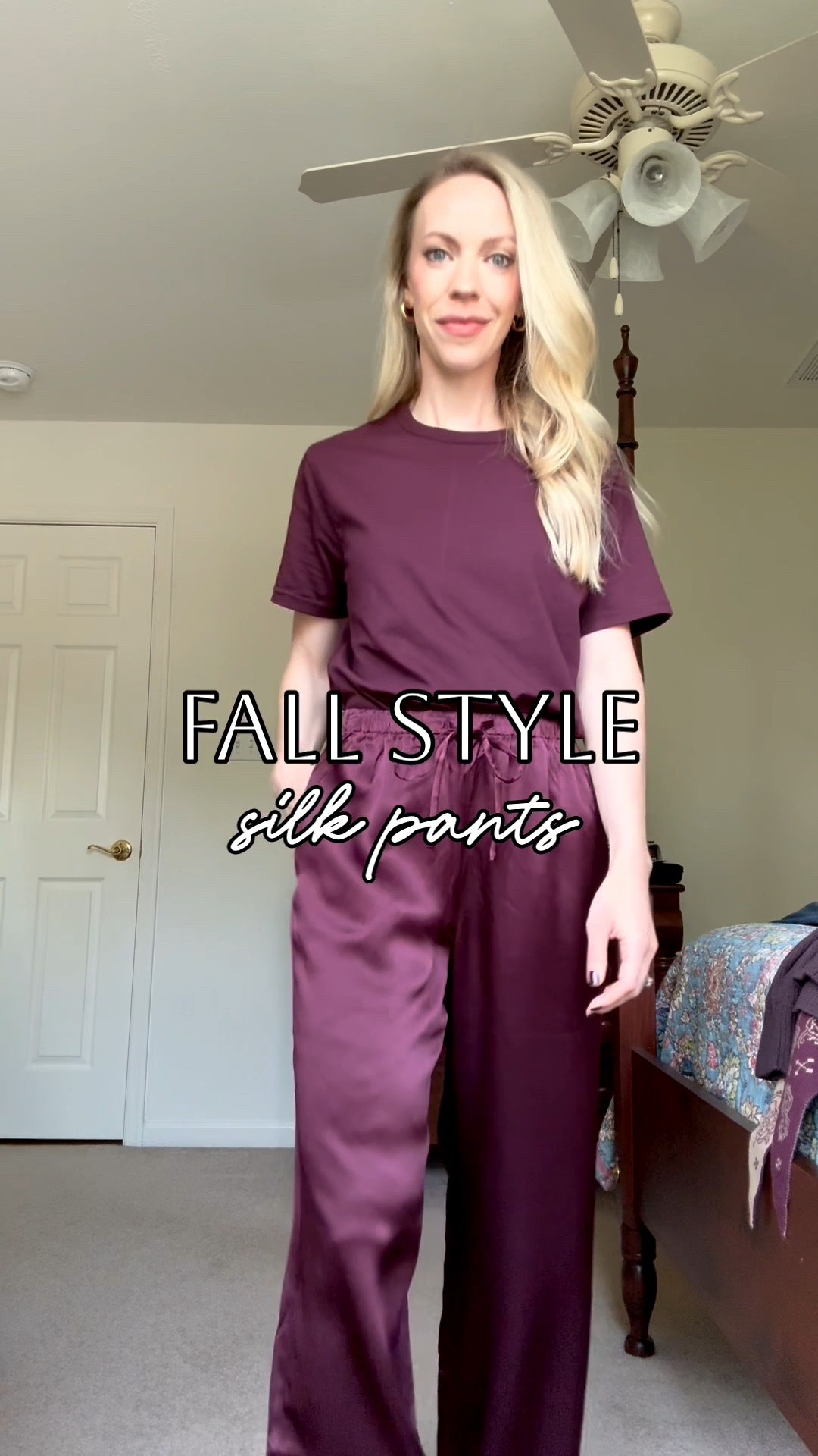 Styling silk pants for fall date nights and workwear looks - this pair from @Quince is under $100