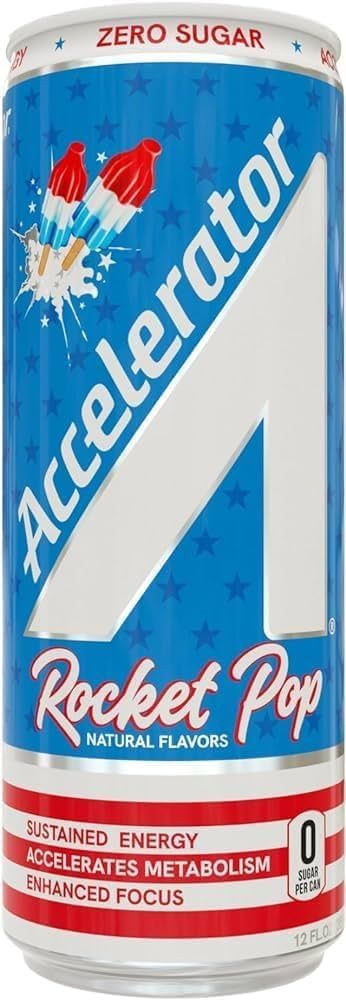 Generic ROCKET POP Accelerator (6 Pack 12oz Cans) Zero Sugar Energy Drink With Natural Caffeine A... | Amazon (US)